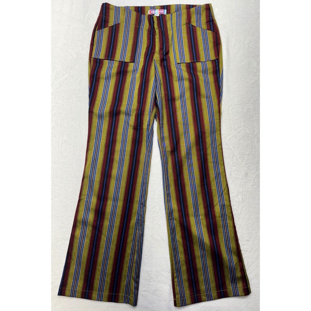 Urban Outfitters Striped Flare Pants Womens 4 Multicolor High Rise Retro